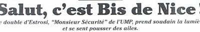 "Salut, c'est Bis de Nice !" (Canard enchaîné du 18/08/2010)