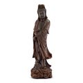 A large rosewood figure of Guanyin, Late Qing dynasty