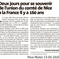 La lettre du président : 160e anniversaire de l'annexion