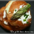 P'tites religieuses à l'asperge et au saumon fumé