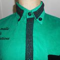 Chemise verte customisée