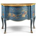 An Italian blue lacca commode, Rome, mid-18th century 