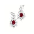 Pair of Ruby and Diamond Pendent Earrings