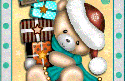 Blinkie ourson cadeaux Noël