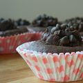 Cupcakes chocolat, ganache noisettes-fraises