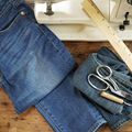 DIY pour faire soi-même le jean flare à partir d'un jean skinny