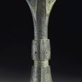 An archaic bronze ritual wine vessel, gu, Shang dynasty, 13th-12th century BC