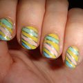 Nail art du jour couleur pastelle et liner argent