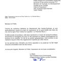 Courrier du maire D'Aureilhan Yannick Boubée au Préfet François Philizot sur l'avenir de la Palombe Bleue