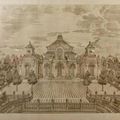 Deux gravures sur papier de Chine représentant deux vues de bâtiments dans le style européen du Palais d'Eté (Yuanmingyuan) 