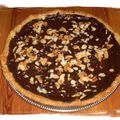 Tarte chocolat sur un lit de poires