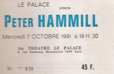 Peter Hammill - Mercredi 7 Octobre 1981 - Palace