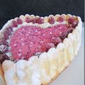 Cœur framboise et mousse vanillée au kirsch