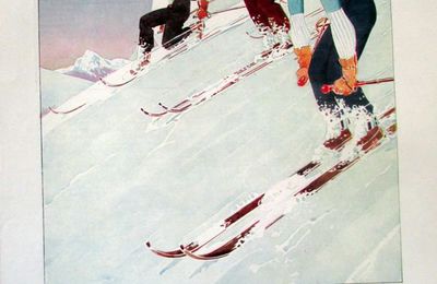 Ski rene vincent illustration ancienne sp34