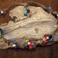Collier "Payse" en perles indiennes multicolores