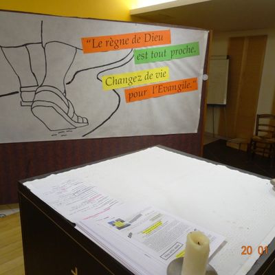 "Le règne de Dieu est tout proche. Changez de vie pour l'Evangile."