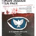 Pièce de théâtre : "Plus jamais la paix" le 15 septembre 2017 à 21h