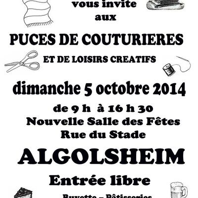 PUCES DE COUTURIERES ET DE LOISIRS CREATIFS 5 OCTOBRE 2014