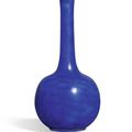 A 'powder blue'-glazed bottle vase, Qing dynasty, Kangxi period (1662-1722)