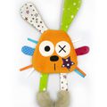 Doudou lapin orange multicolore