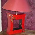 Pied de lampe rouge et prune