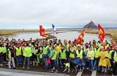 1er mars 2020: GILETS JAUNES NORMANDS et BRETONS... ENSEMBLE AU MONT-SAINT-MICHEL!