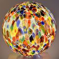 Grande boule lumineuse en verre de Murano, fabrication artisanale