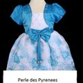 Robe fillette "Pavot" bleu  2 ans, 3 ans (ref rbb-pavot)