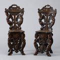 Paire de chaises en bois Renaissance tardive. France, 16-17ème siècle