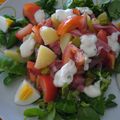 Salade au bacon et sauce au fromage blanc (4 points)