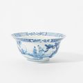 A blue and white 'klapmuts' bowl, Kangxi six character mark and period (1662-1722)