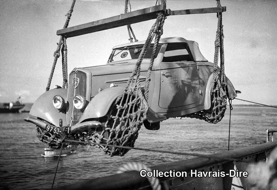 Le Havre – bateaux – port – voitures – allemand – guerre – 1940 – roll-on roll-off - peugeot