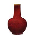 A large copper red glazed vase, China, Qing dynasty, 18th-19th century
