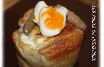 Tartelettes asperges et oeufs de caille