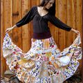 Magnifique Maxi Jupe gitane patchwork "A sweet Automn" 