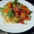 SPAGHETTIS Au Chorizo et Petits Légumes