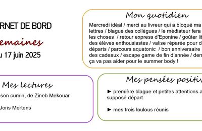 Carnet de bord du 11 au 17 juin 2025