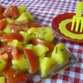 Salade mangue - tomate au wasabi