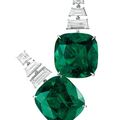 A Pair of Important Emerald and Diamond Ear Pendants 