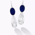 An Exquisite Pair of Sapphire and Diamond Pendent Earrings