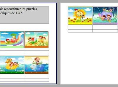 Puzzles numériques (2) et carnet de réussite