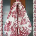 Sac en toile de Jouy rouge