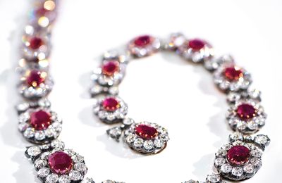 Mid-19th century ruby and diamond necklace