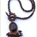 Ryolite necklace black onyx