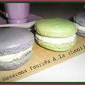 Violet et vert.... jolie macarons....