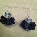 Boucles d'oreilles chauves souris 