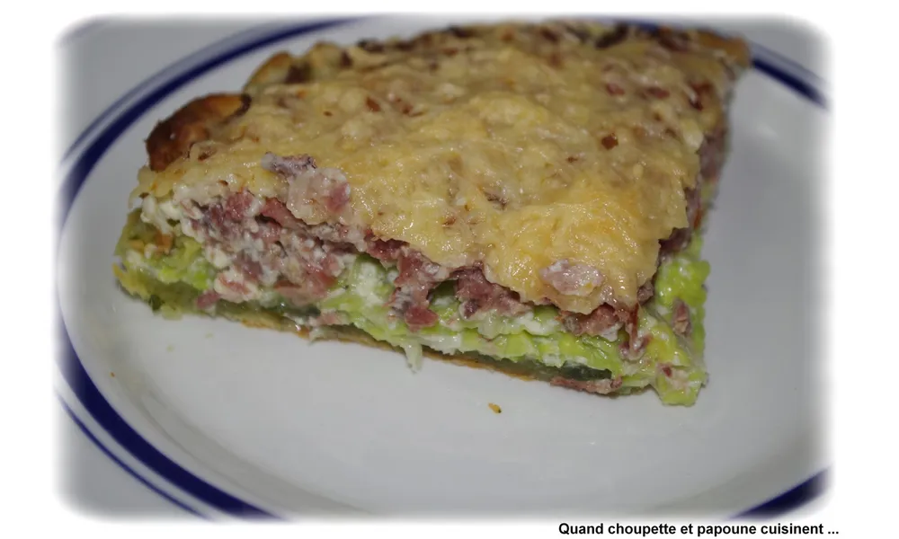 QUICHE VIANDE HACHEE-CHOU-VERT-GRUYERE ET PÂTE BRISEE AUX HERBES 