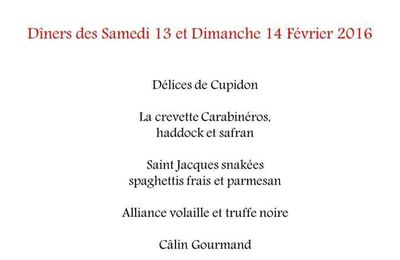 Menu de Saint-Valentin par Gabriel Degenne, restaurant Le Ciste Château de la Bégude