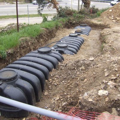 Les tranchées jusqu'à la station d'épuration