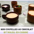 Mini coupelles et mini tasses au chocolat au lait fraise et chocolat noir